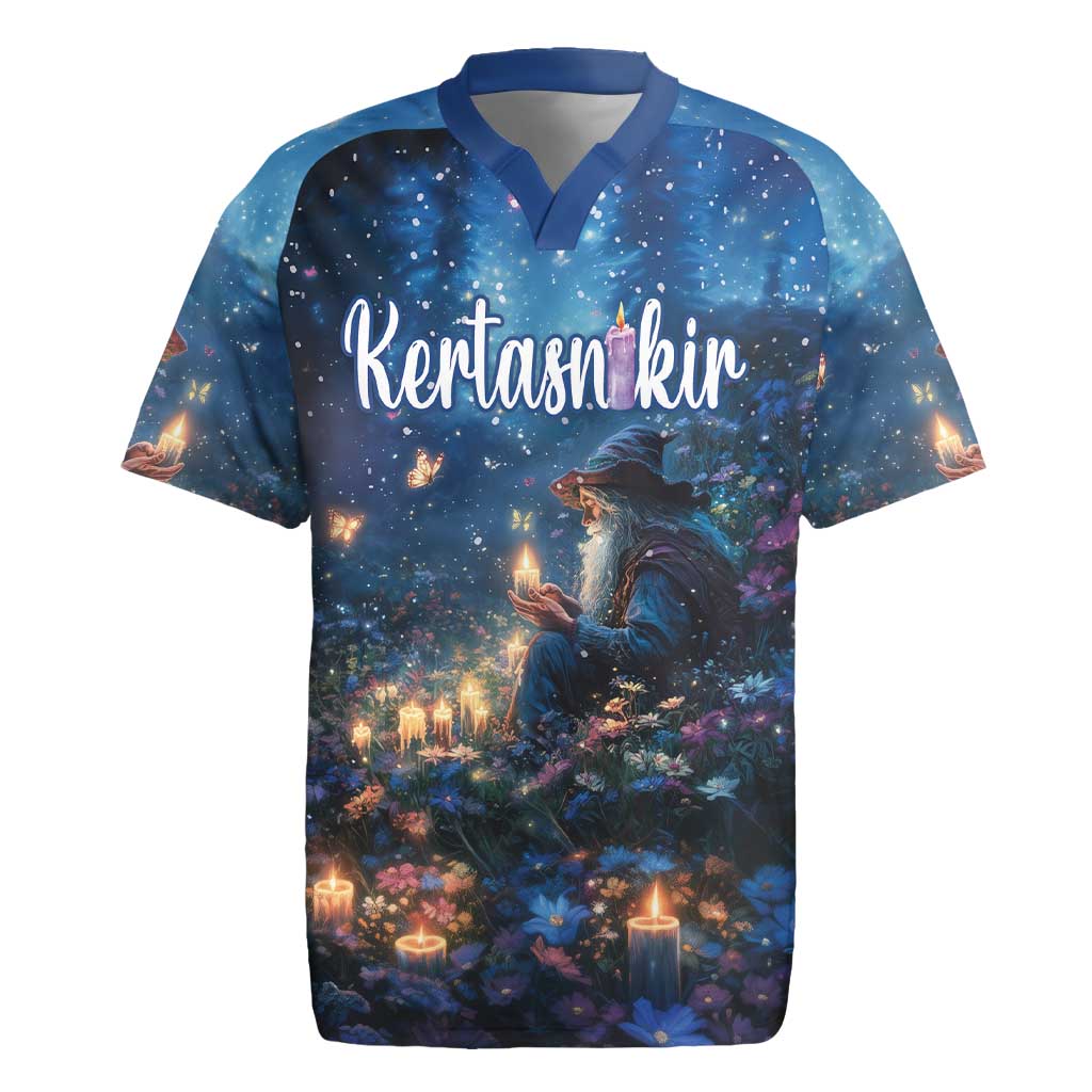 Personalized Iceland Yule Lads Christmas Rugby Jersey Merry Kertasnikir Under Vibrant Flowers - Wonder Print Shop