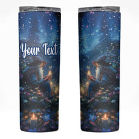 Personalized Iceland Yule Lads Christmas Skinny Tumbler Merry Kertasnikir Under Vibrant Flowers - Wonder Print Shop