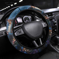 Iceland Yule Lads Christmas Steering Wheel Cover Merry Kertasnikir Under Vibrant Flowers - Wonder Print Shop