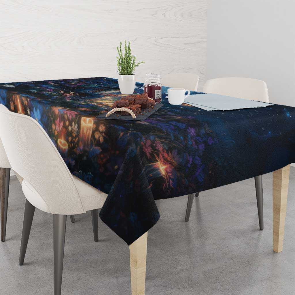 Personalized Iceland Yule Lads Christmas Tablecloth Merry Kertasnikir Under Vibrant Flowers - Wonder Print Shop