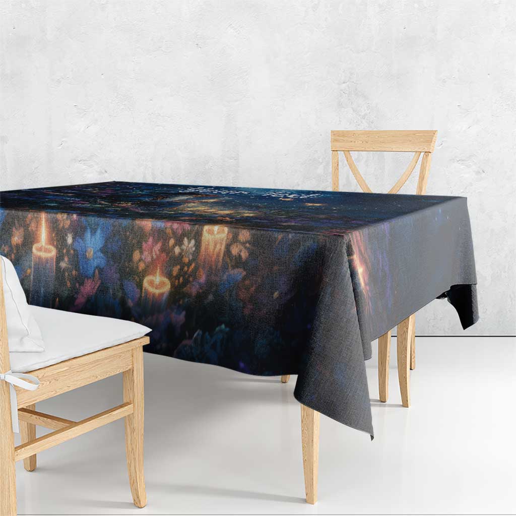 Personalized Iceland Yule Lads Christmas Tablecloth Merry Kertasnikir Under Vibrant Flowers - Wonder Print Shop