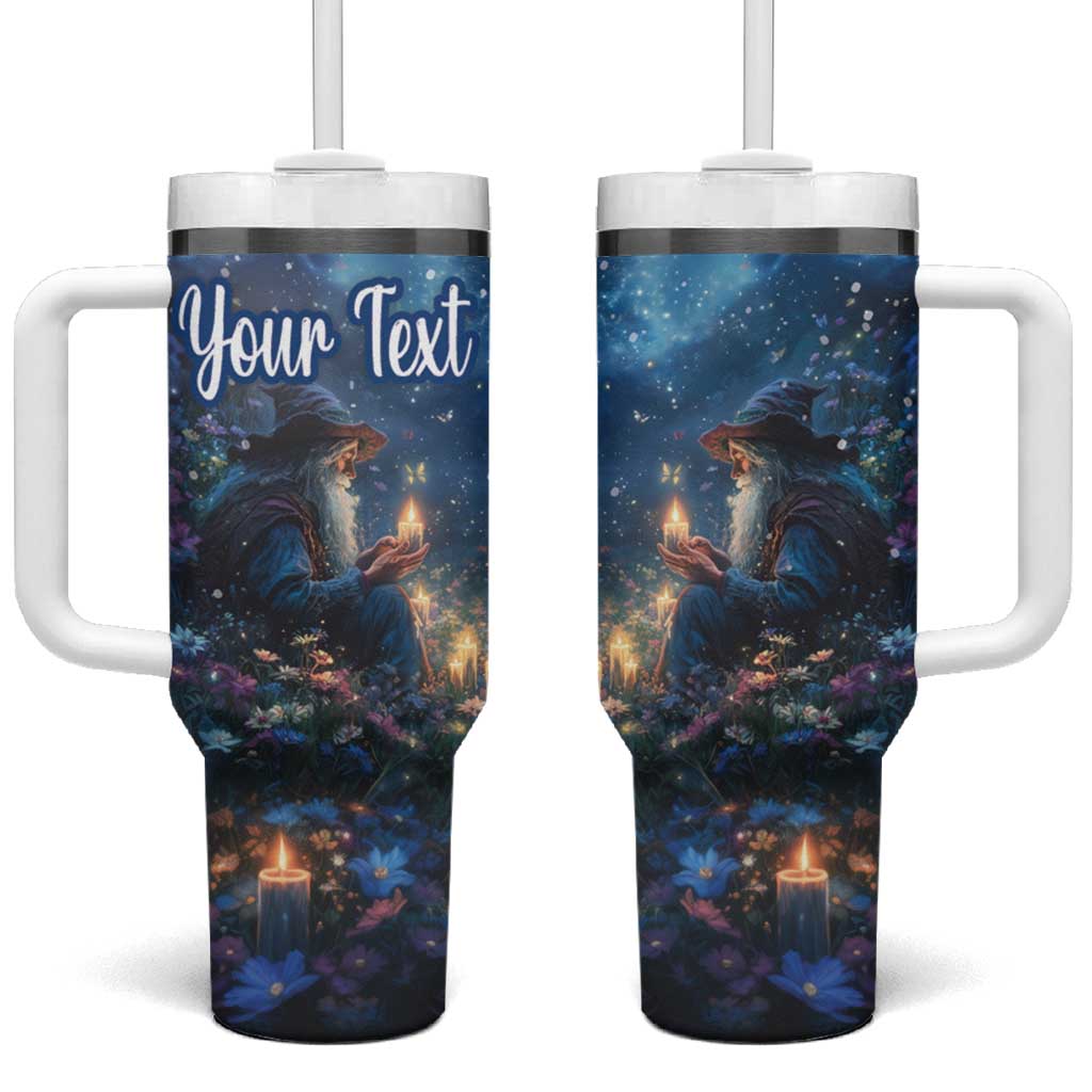 Personalized Iceland Yule Lads Christmas Tumbler With Handle Merry Kertasnikir Under Vibrant Flowers - Wonder Print Shop