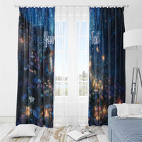 Personalized Iceland Yule Lads Christmas Window Curtain Merry Kertasnikir Under Vibrant Flowers - Wonder Print Shop