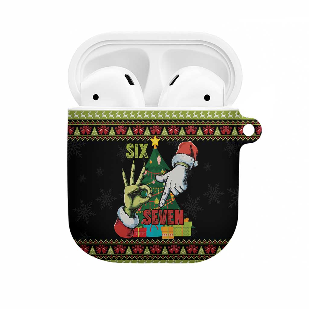 Six Seven Christmas AirPods Case Funny Santa and Green Hands - Wonder Print Shop