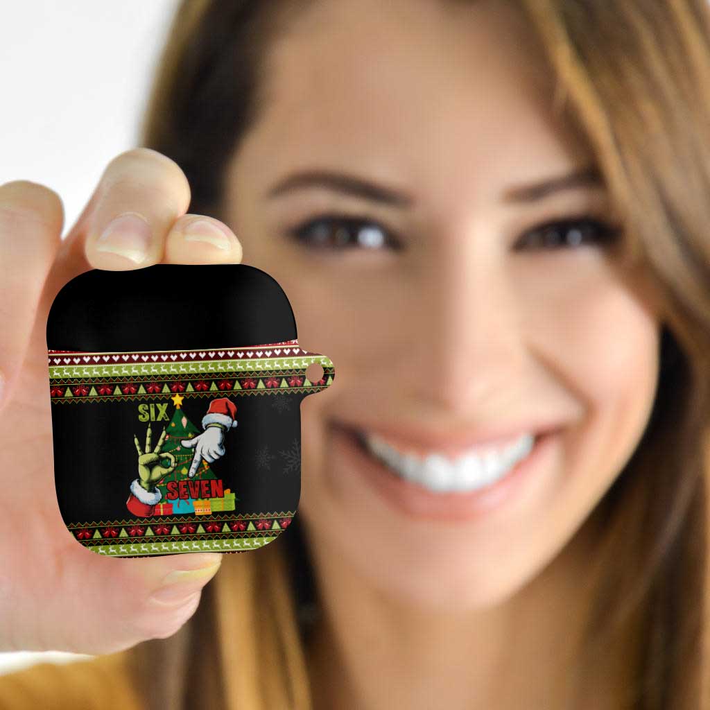 Six Seven Christmas AirPods Case Funny Santa and Green Hands - Wonder Print Shop