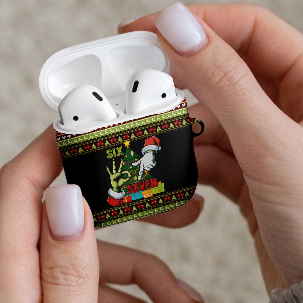 Six Seven Christmas AirPods Case Funny Santa and Green Hands - Wonder Print Shop