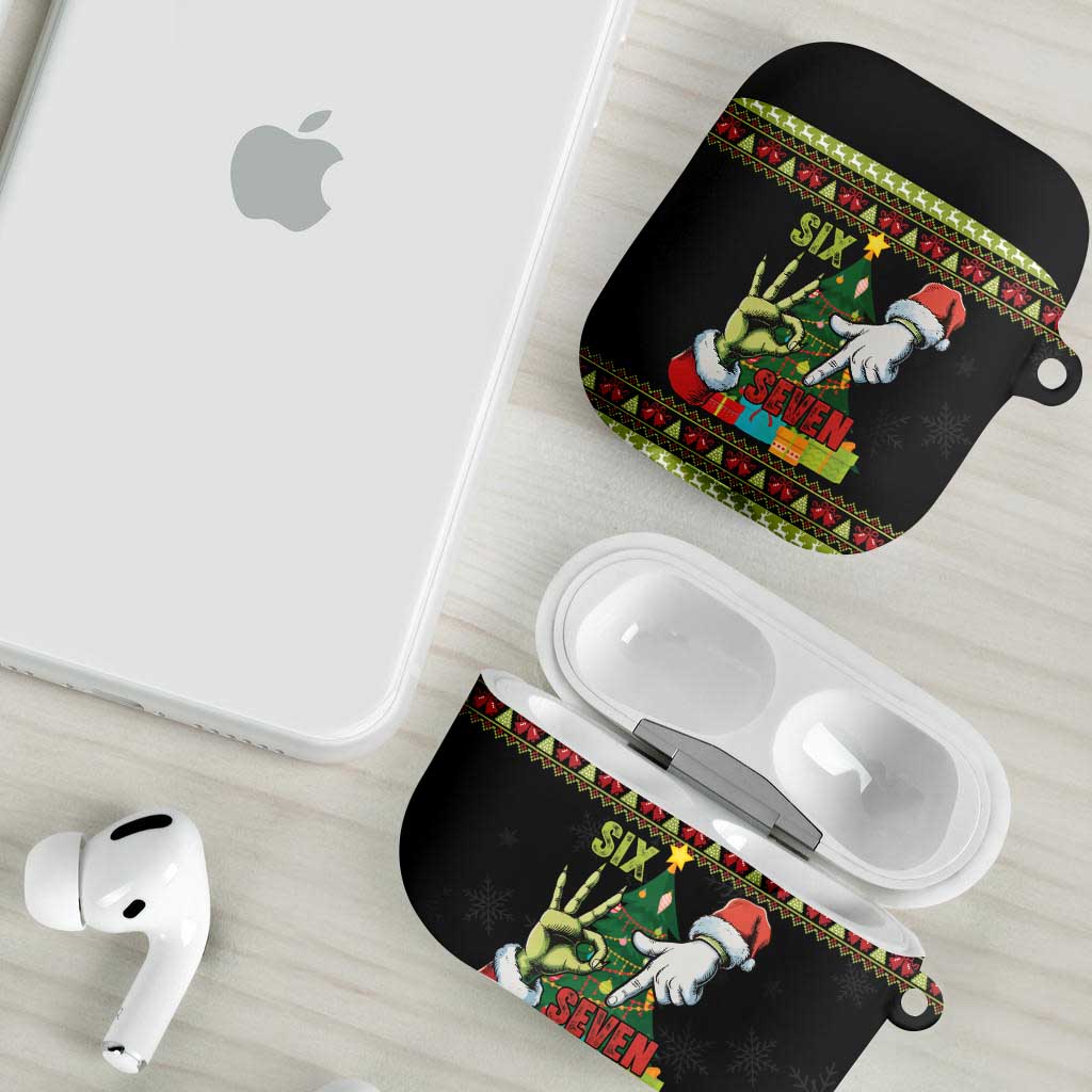 Six Seven Christmas AirPods Case Funny Santa and Green Hands - Wonder Print Shop