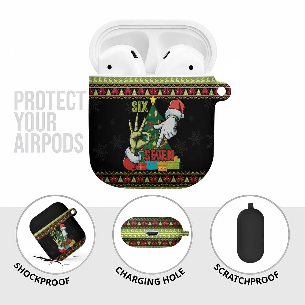 Six Seven Christmas AirPods Case Funny Santa and Green Hands - Wonder Print Shop