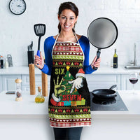 Six Seven Christmas Apron Funny Santa and Green Hands - Wonder Print Shop