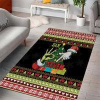 Six Seven Christmas Area Rug Funny Santa and Green Hands - Wonder Print Shop