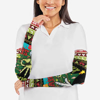 Six Seven Christmas Arm Sleeves Funny Santa and Green Hands - Wonder Print Shop