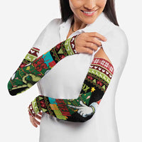 Six Seven Christmas Arm Sleeves Funny Santa and Green Hands - Wonder Print Shop