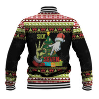 Six Seven Christmas Baseball Jacket Funny Santa and Green Hands - Wonder Print Shop