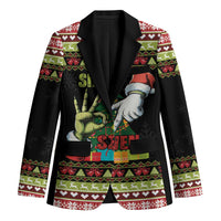 Six Seven Christmas Blazer Funny Santa and Green Hands - Wonder Print Shop