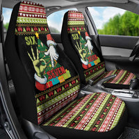 Six Seven Christmas Car Seat Cover Funny Santa and Green Hands - Wonder Print Shop