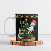 Six Seven Christmas Ceramic Mug Funny Santa and Green Hands - Wonder Print Shop