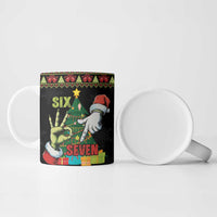 Six Seven Christmas Ceramic Mug Funny Santa and Green Hands - Wonder Print Shop