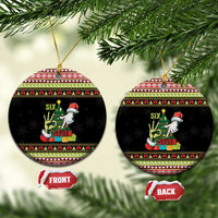 Six Seven Christmas Ceramic Ornament Funny Santa and Green Hands - Wonder Print Shop