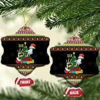Six Seven Christmas Ceramic Ornament Funny Santa and Green Hands - Wonder Print Shop