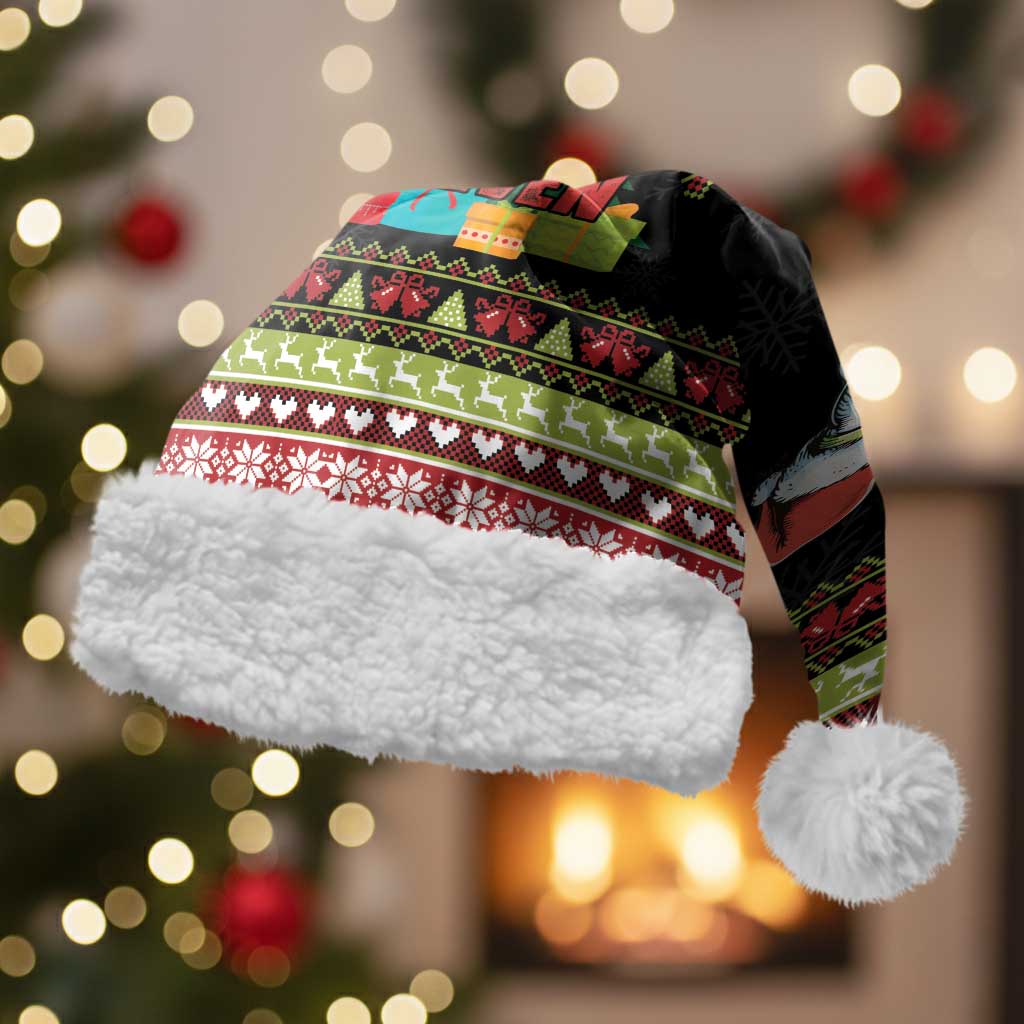 Six Seven Christmas Santa Hat Funny Santa and Green Hands - Wonder Print Shop