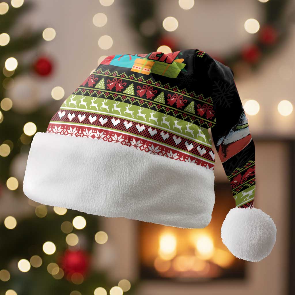 Six Seven Christmas Santa Hat Funny Santa and Green Hands - Wonder Print Shop