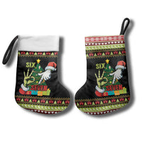 Six Seven Christmas Stocking Funny Santa and Green Hands - Wonder Print Shop