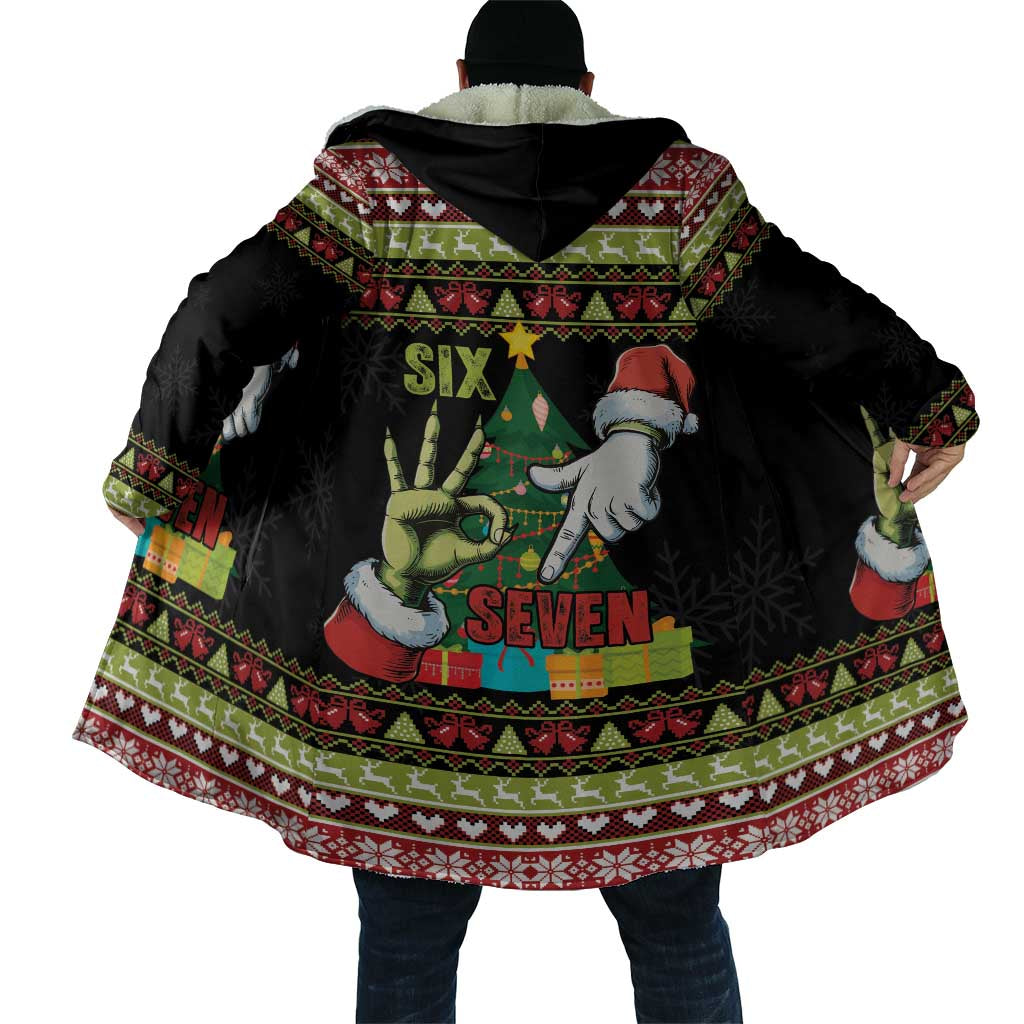 Six Seven Christmas Cloak Funny Santa and Green Hands - Wonder Print Shop