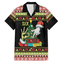 Six Seven Christmas Family Matching Mermaid Dress and Hawaiian Shirt Funny Santa and Green Hands - Wonder Print Shop