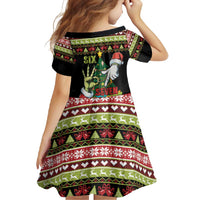 Six Seven Christmas Family Matching Off Shoulder Maxi Dress and Hawaiian Shirt Funny Santa and Green Hands - Wonder Print Shop