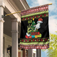 Six Seven Christmas Garden Flag Funny Santa and Green Hands - Wonder Print Shop