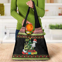 Six Seven Christmas Grocery Bag Funny Santa and Green Hands - Wonder Print Shop