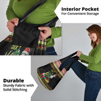 Six Seven Christmas Grocery Bag Funny Santa and Green Hands - Wonder Print Shop