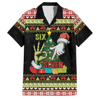 Six Seven Christmas Hawaiian Shirt Funny Santa and Green Hands - Wonder Print Shop