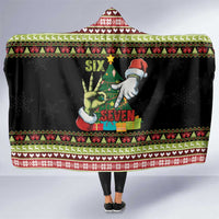 Six Seven Christmas Hooded Blanket Funny Santa and Green Hands - Wonder Print Shop