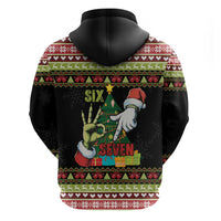 Six Seven Christmas Hoodie Funny Santa and Green Hands - Wonder Print Shop