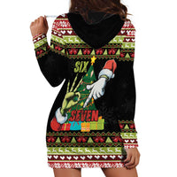 Six Seven Christmas Hoodie Dress Funny Santa and Green Hands - Wonder Print Shop