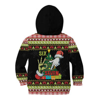 Six Seven Christmas Kid Hoodie Funny Santa and Green Hands - Wonder Print Shop