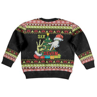 Six Seven Christmas Kid Ugly Christmas Sweater Funny Santa and Green Hands - Wonder Print Shop