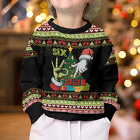 Six Seven Christmas Kid Ugly Christmas Sweater Funny Santa and Green Hands - Wonder Print Shop