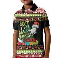 Six Seven Christmas Kid Polo Shirt Funny Santa and Green Hands - Wonder Print Shop