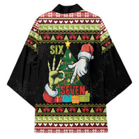 Six Seven Christmas Kimono Funny Santa and Green Hands - Wonder Print Shop