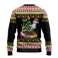 Six Seven Christmas Ugly Christmas Sweater Funny Santa and Green Hands - Wonder Print Shop