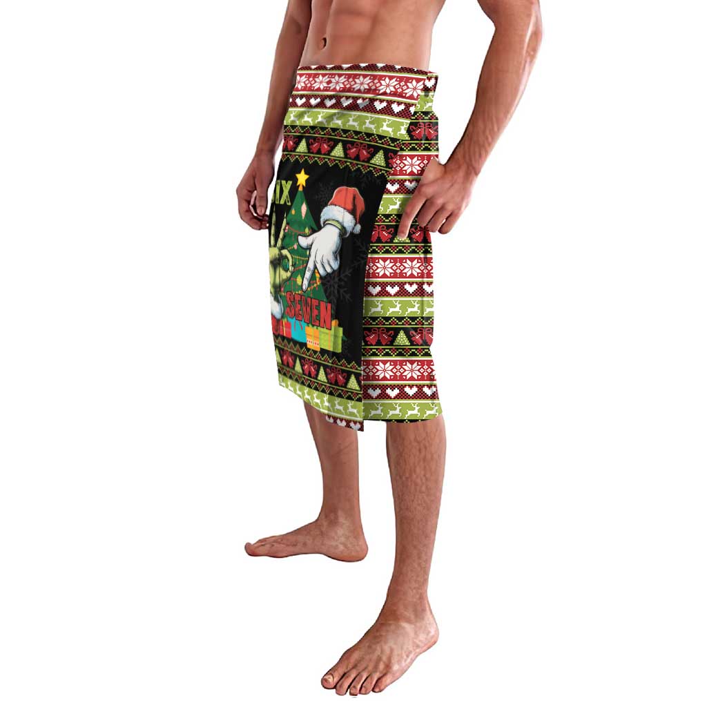 Six Seven Christmas Lavalava Funny Santa and Green Hands - Wonder Print Shop