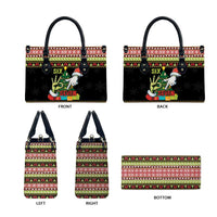 Six Seven Christmas Leather Bag Funny Santa and Green Hands - Wonder Print Shop