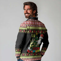 Six Seven Christmas Long Sleeve Polo Shirt Funny Santa and Green Hands - Wonder Print Shop