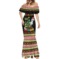 Six Seven Christmas Mermaid Dress Funny Santa and Green Hands - Wonder Print Shop