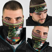 Six Seven Christmas Neck Gaiter Funny Santa and Green Hands - Wonder Print Shop