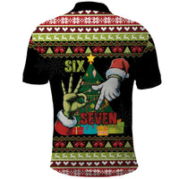 Six Seven Christmas Polo Shirt Funny Santa and Green Hands - Wonder Print Shop