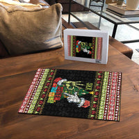 Six Seven Christmas Puzzle Funny Santa and Green Hands - Wonder Print Shop