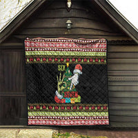 Six Seven Christmas Quilt Funny Santa and Green Hands - Wonder Print Shop